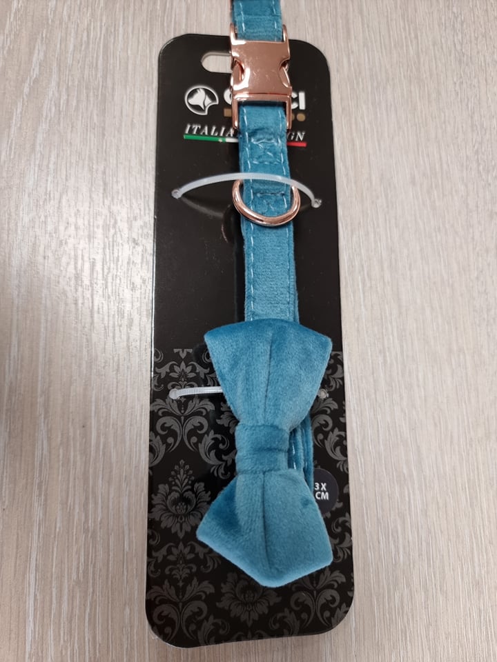 collar velour blue 1.5*24.5 - 35 cm