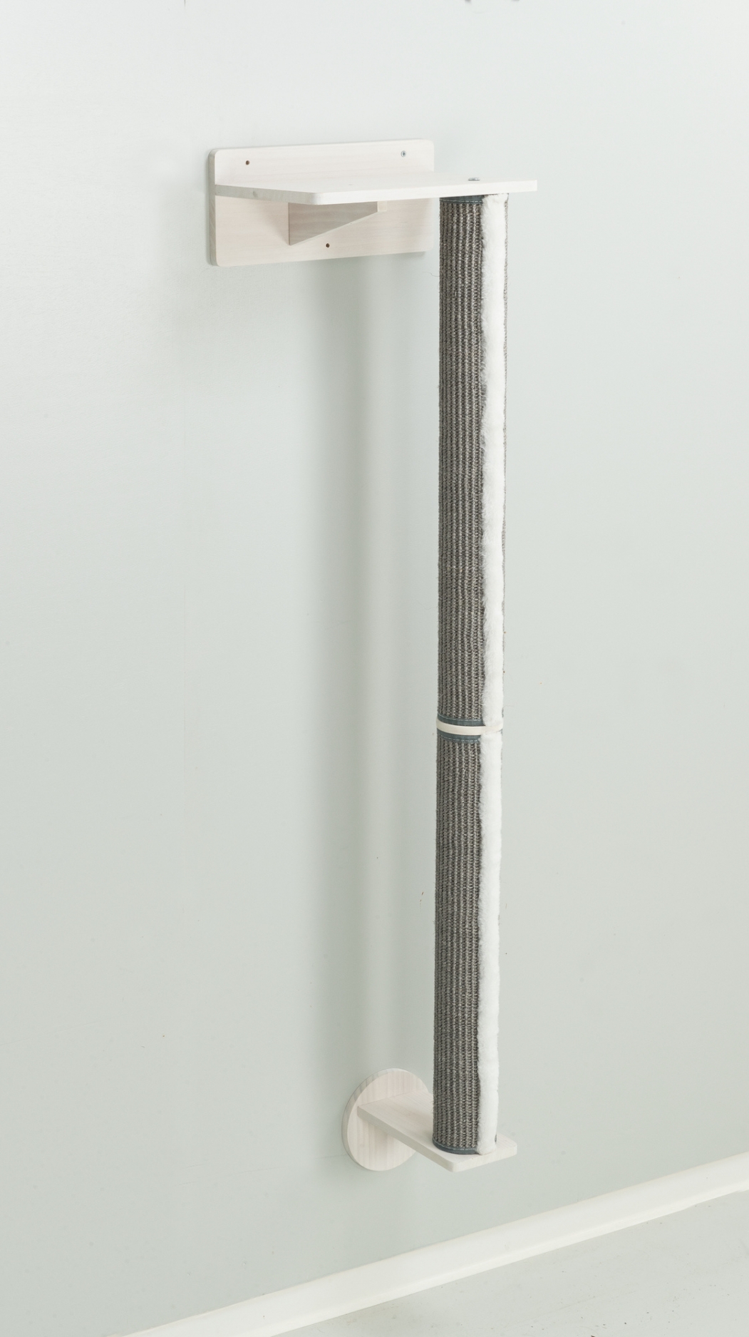 muur-set 1 , stam met muurbeugels, 35*130*25cm,wit/grijs