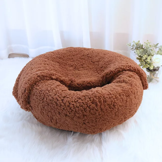 donut met deken 65 cm wasbaar bruin